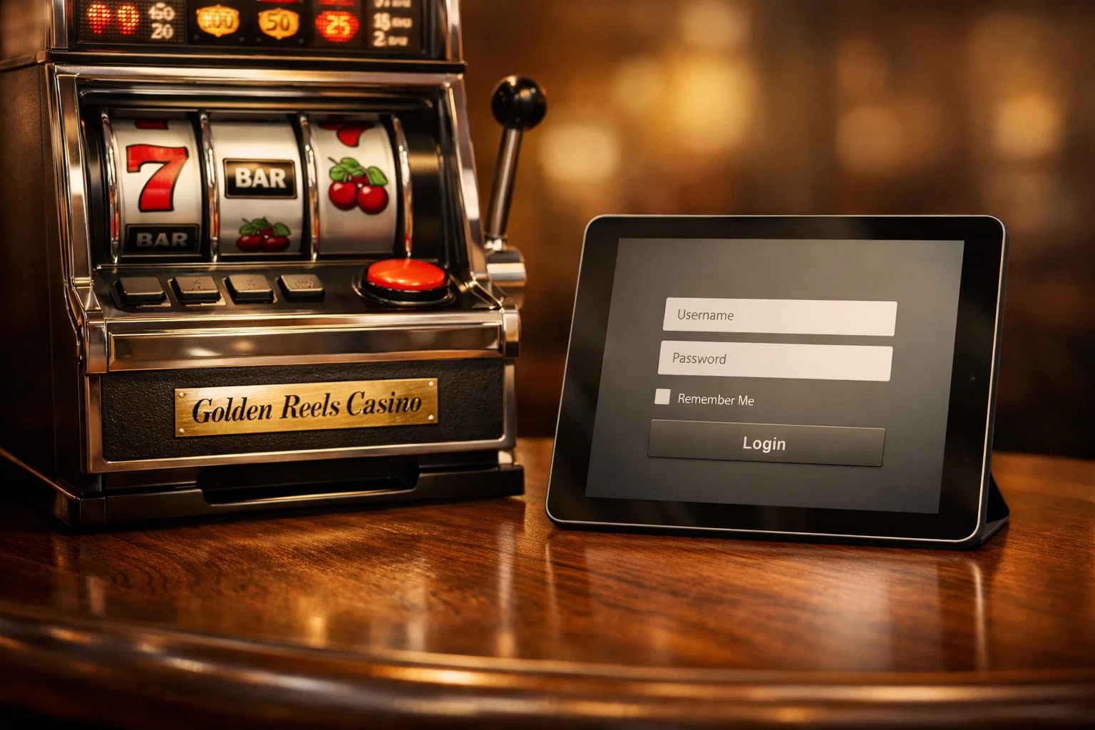 Golden Reels smiling personification of casino.